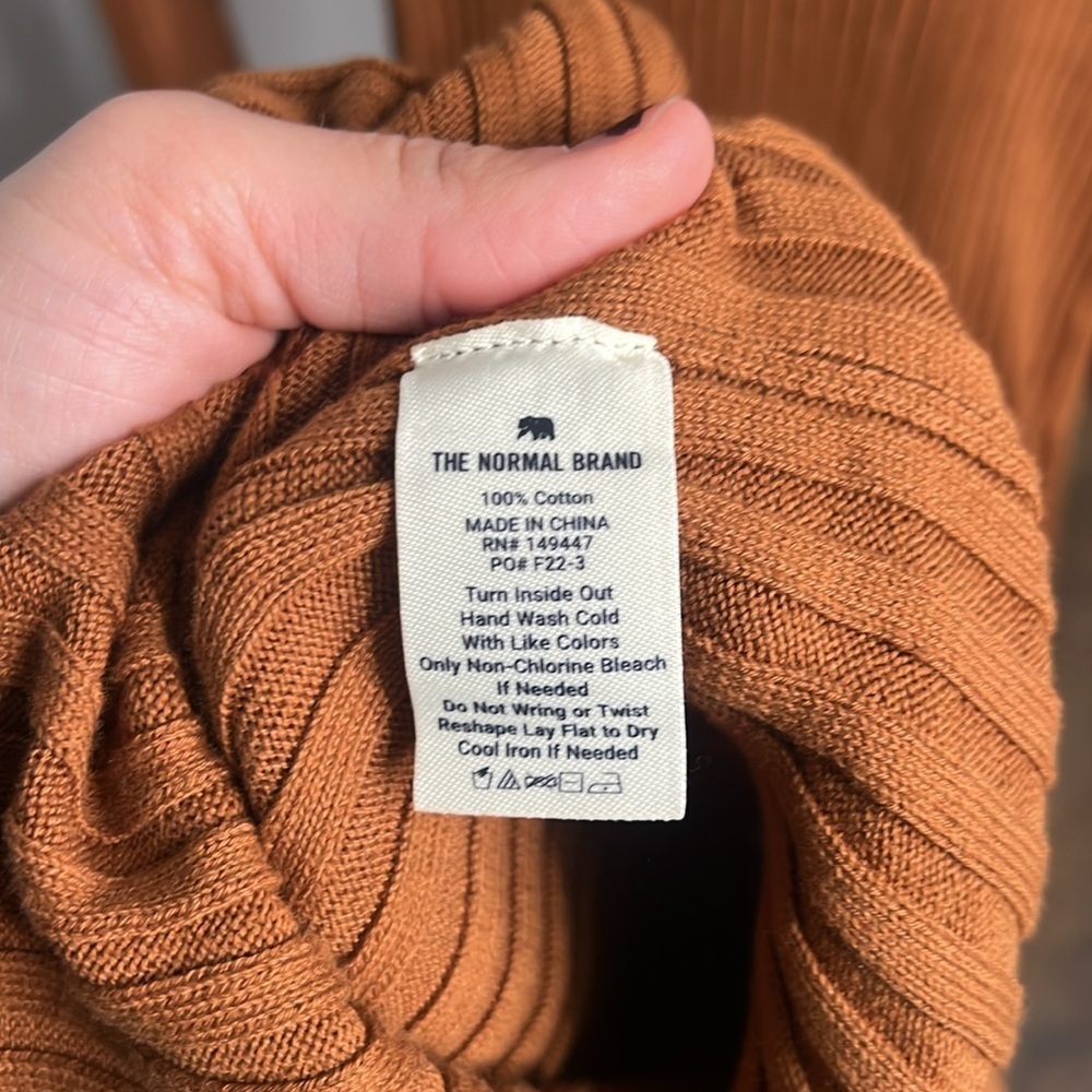 The normal brand Ava Ribbed Maxi Dress in Clay sweater dress - Picture 9 of 13